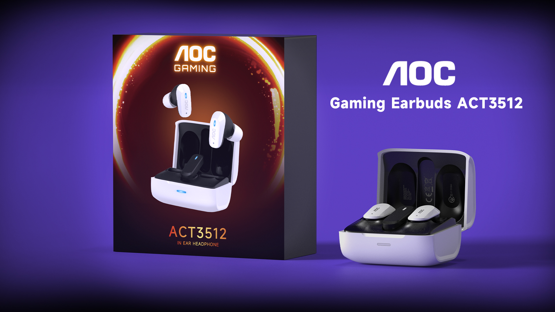 AOC ACT3512 ゲーミングイヤホン ワイヤレス Bluetoothと2.4G 2台同時